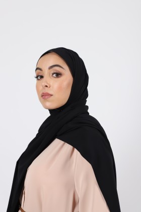 Hijab soie de medine noir