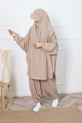 Cheap two-piece harem jilbab