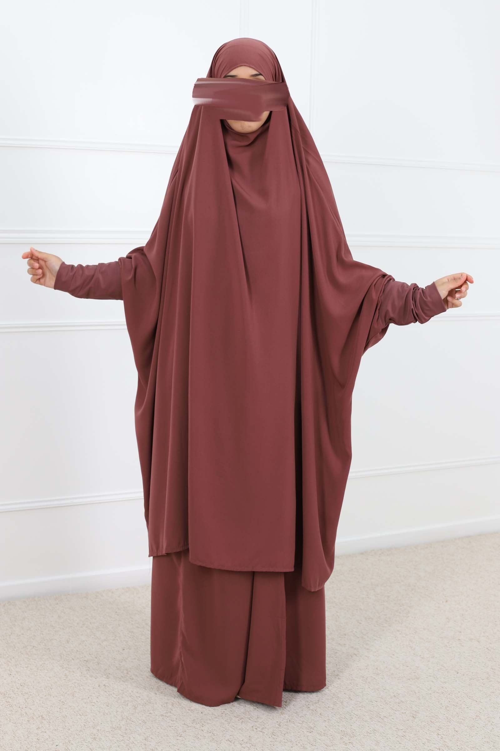Two-piece lycra jilbab