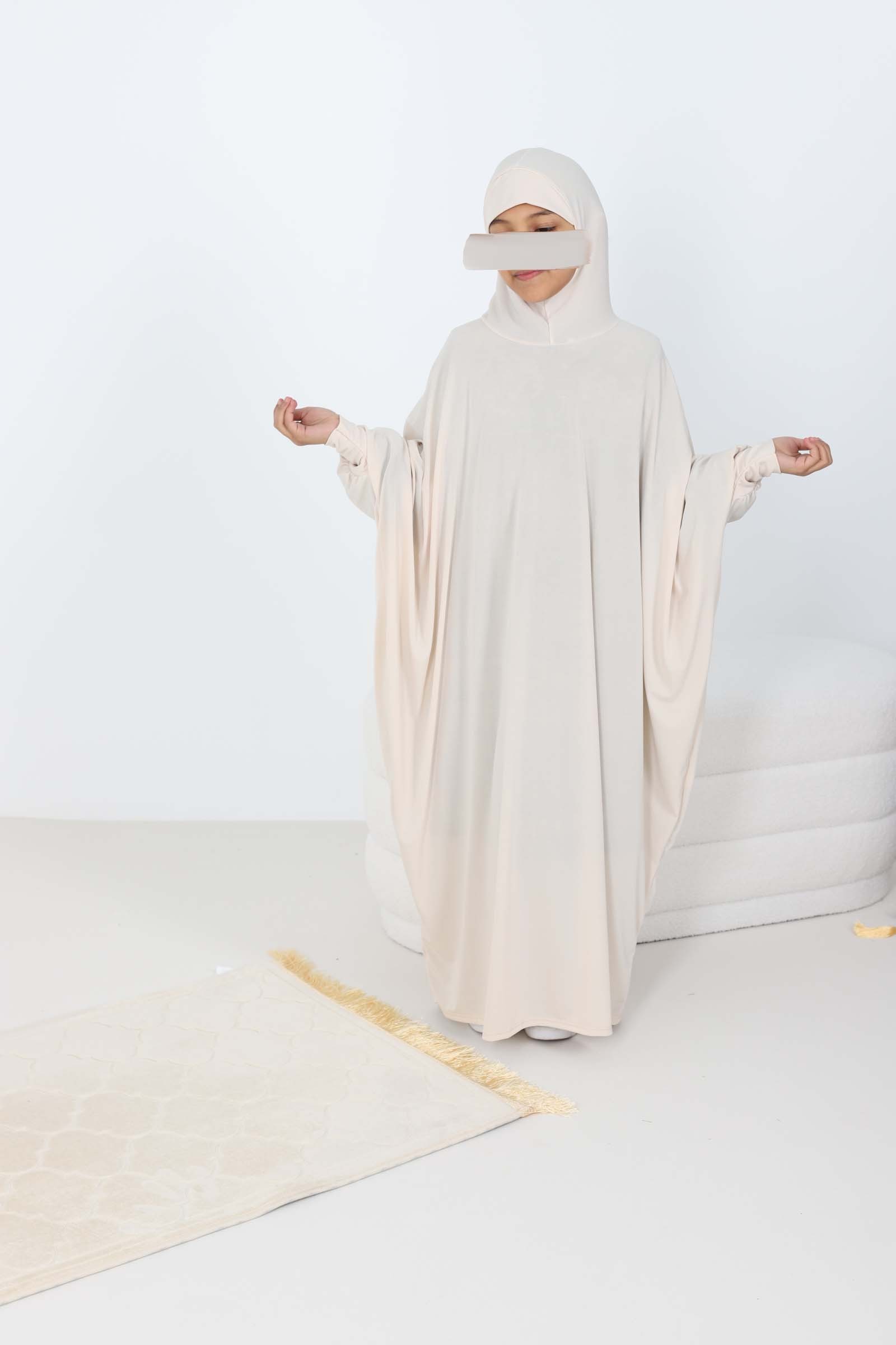 Abaya de prière pour fille pas chère  avec cagoule intégré