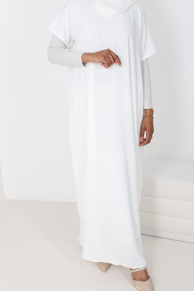 Sous abaya blanche facile à enfiler pour abaya ou kimono