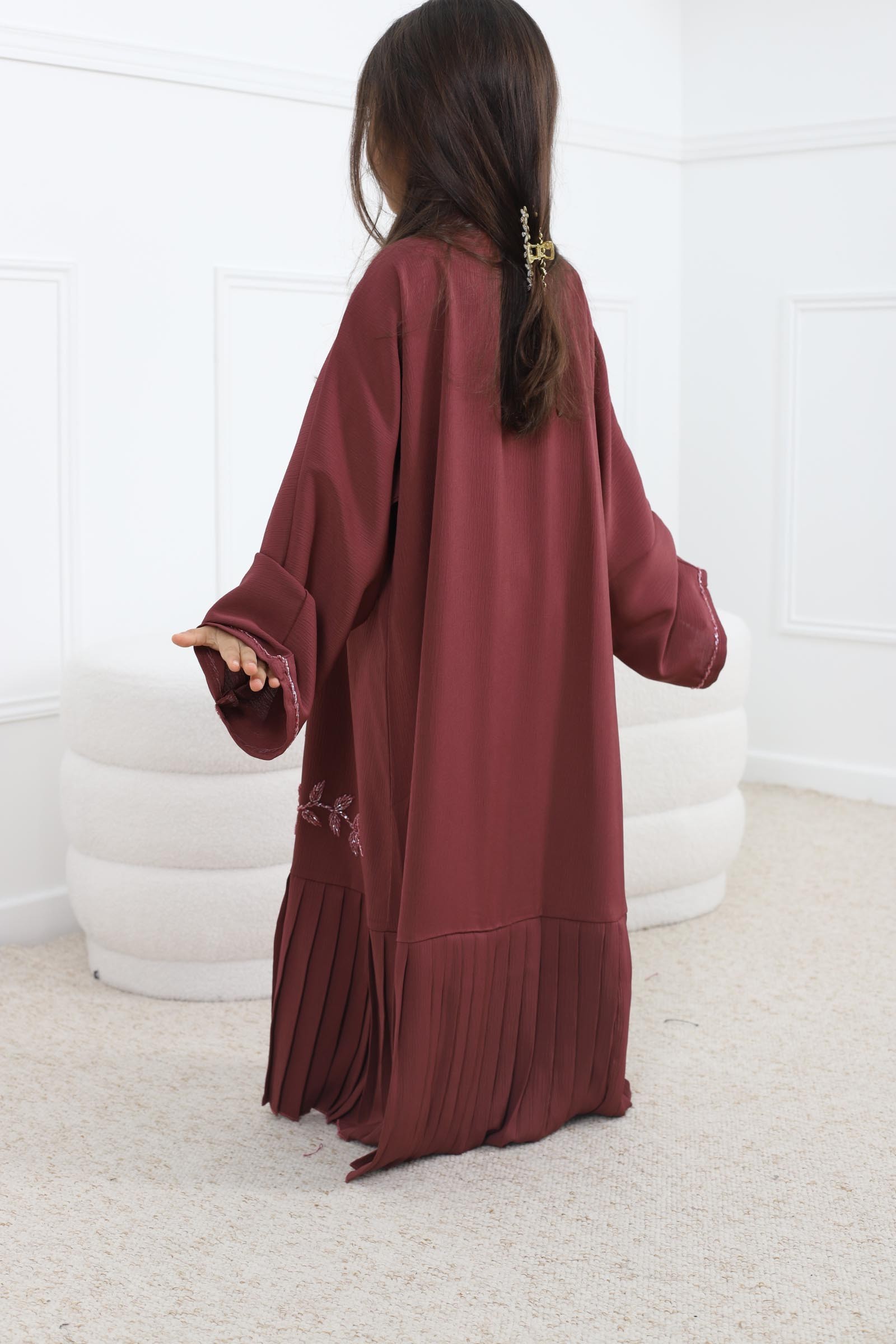 Abaya mère -fille dubai prune , pour une tenue eid el Iftar 2024