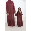 Abaya Dubai Dalal prune fille