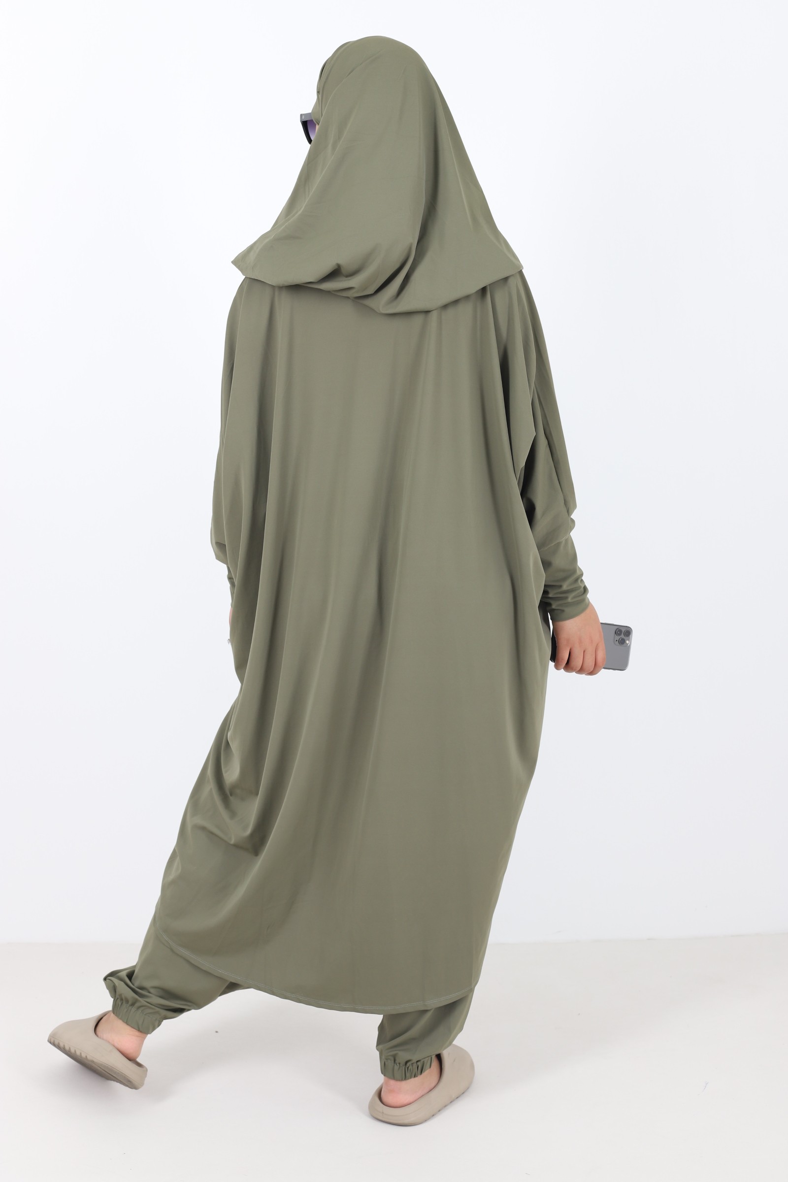 Modest and trendy khaki bathing jilbab 2024 Jennah