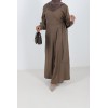 Amna tie dress chocolate