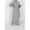 Amna tie dress grey