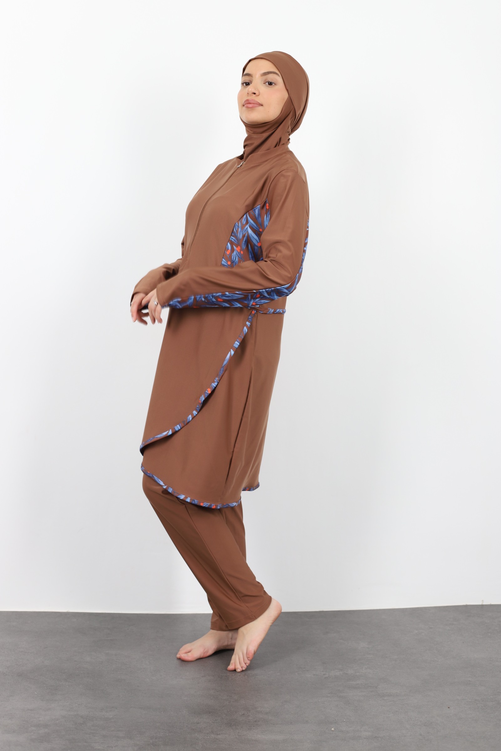 Burkini tunique et pantalon large pour femme femme voilée maillot 