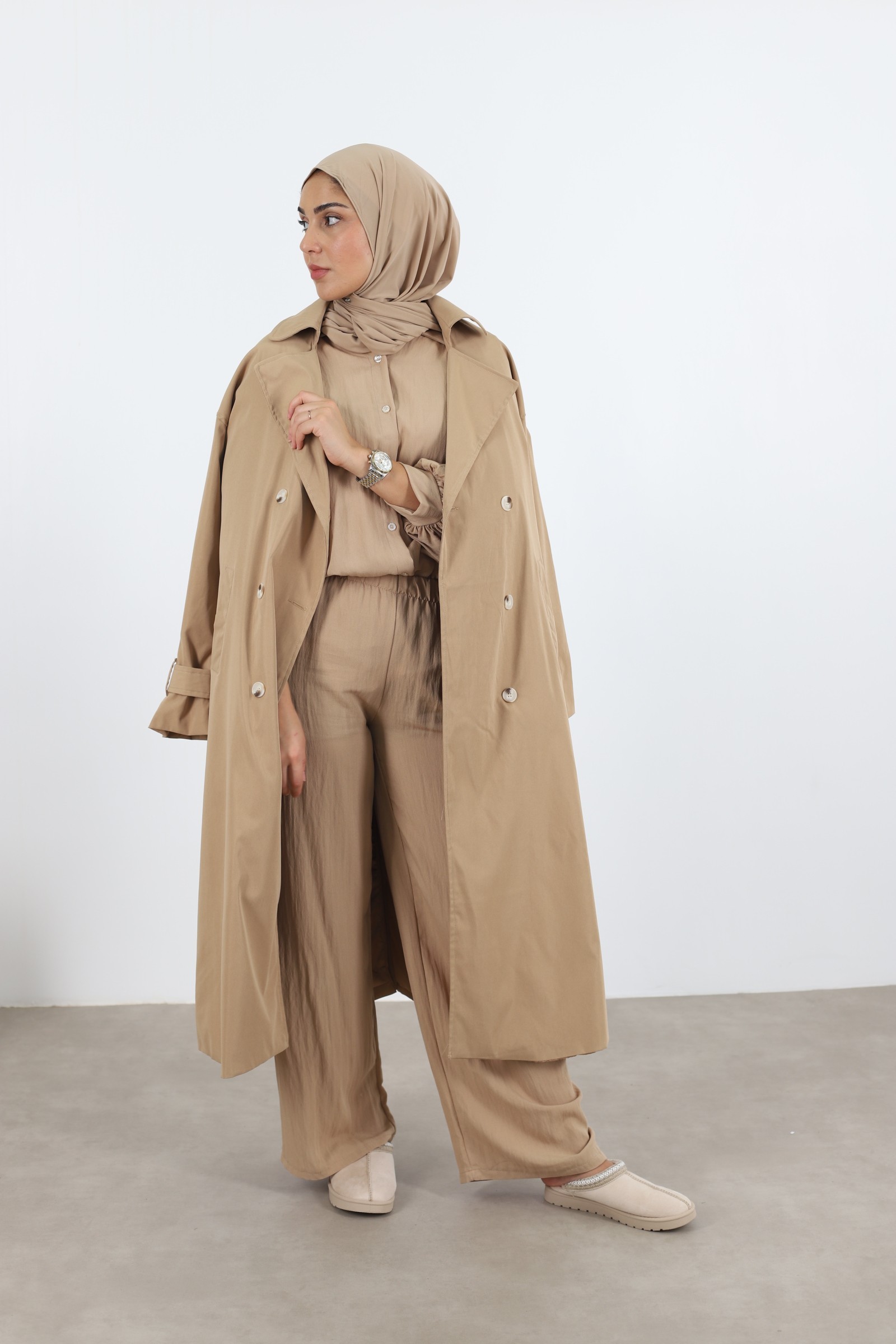Classic camel trench coat