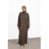 Set woman veiled skirt khaki, hijeb woman 2023