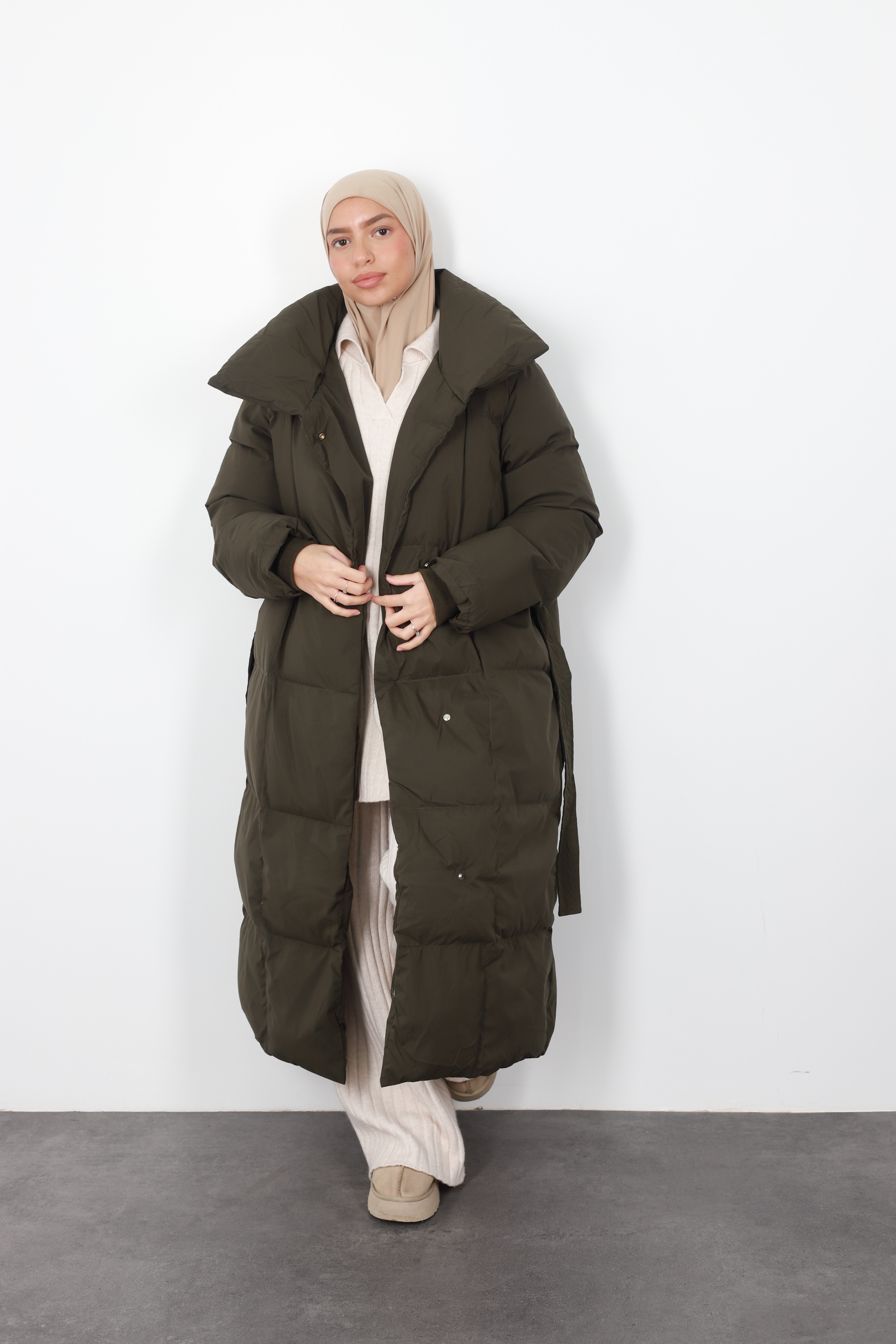 Siberia khaki down jacket Jennah Boutique