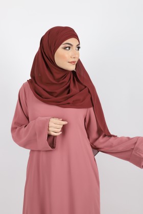 Hijab à enfiler mousseline framboise